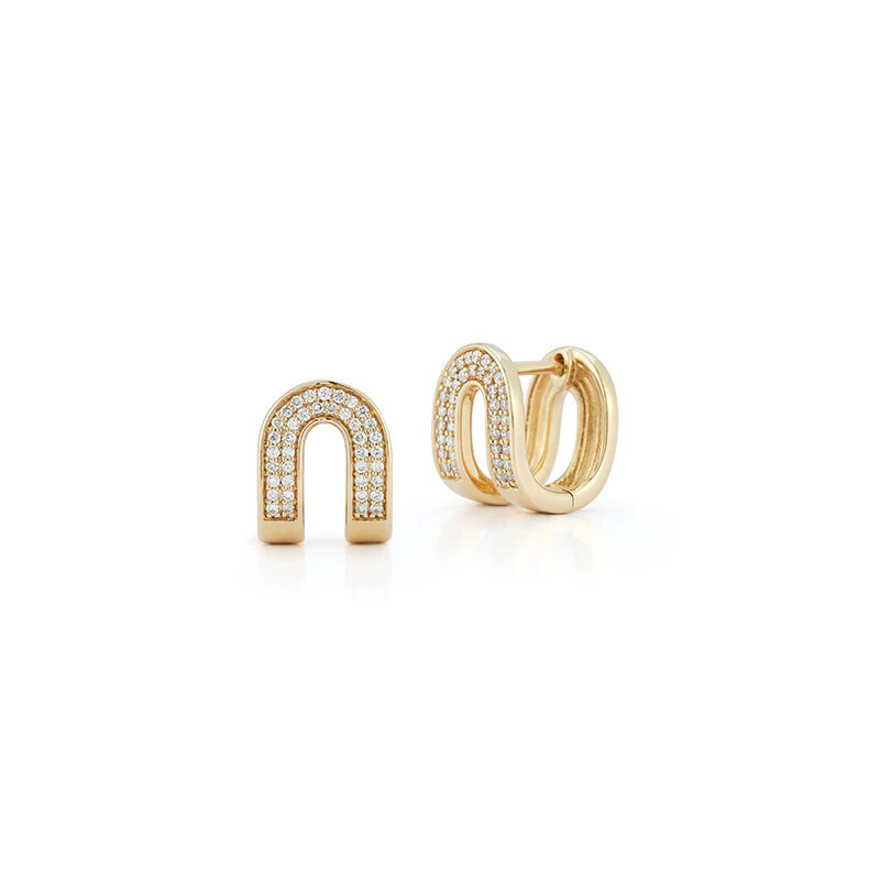 Earrings- Nana Bernice Reversible Huggie, YG