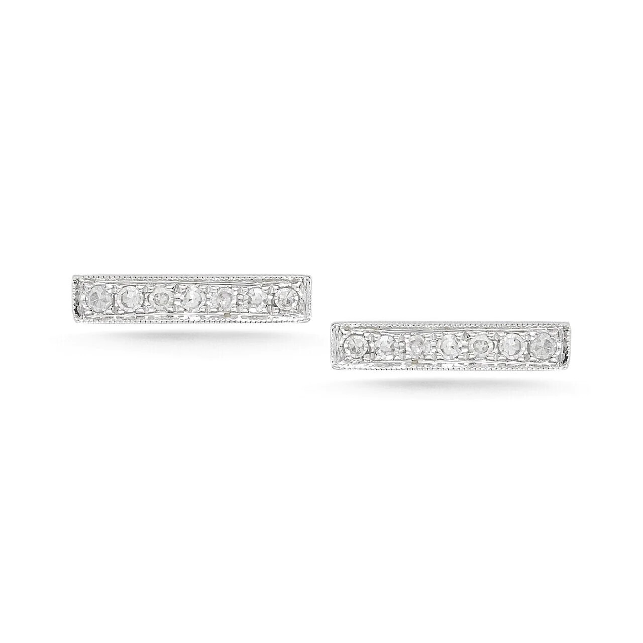 Earrings- Sylvie Rose Bar Stud White Gold 0.07 ct diamonds