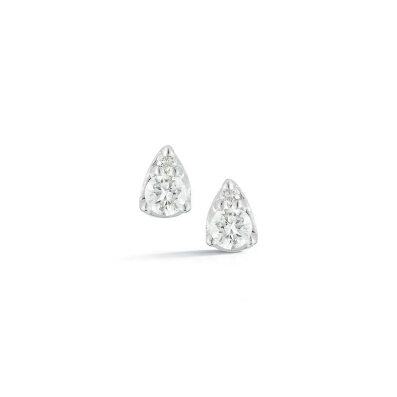 Earrings- Sophia Ryan Petite Teardrop Stud 14k WG .06ct diamonds