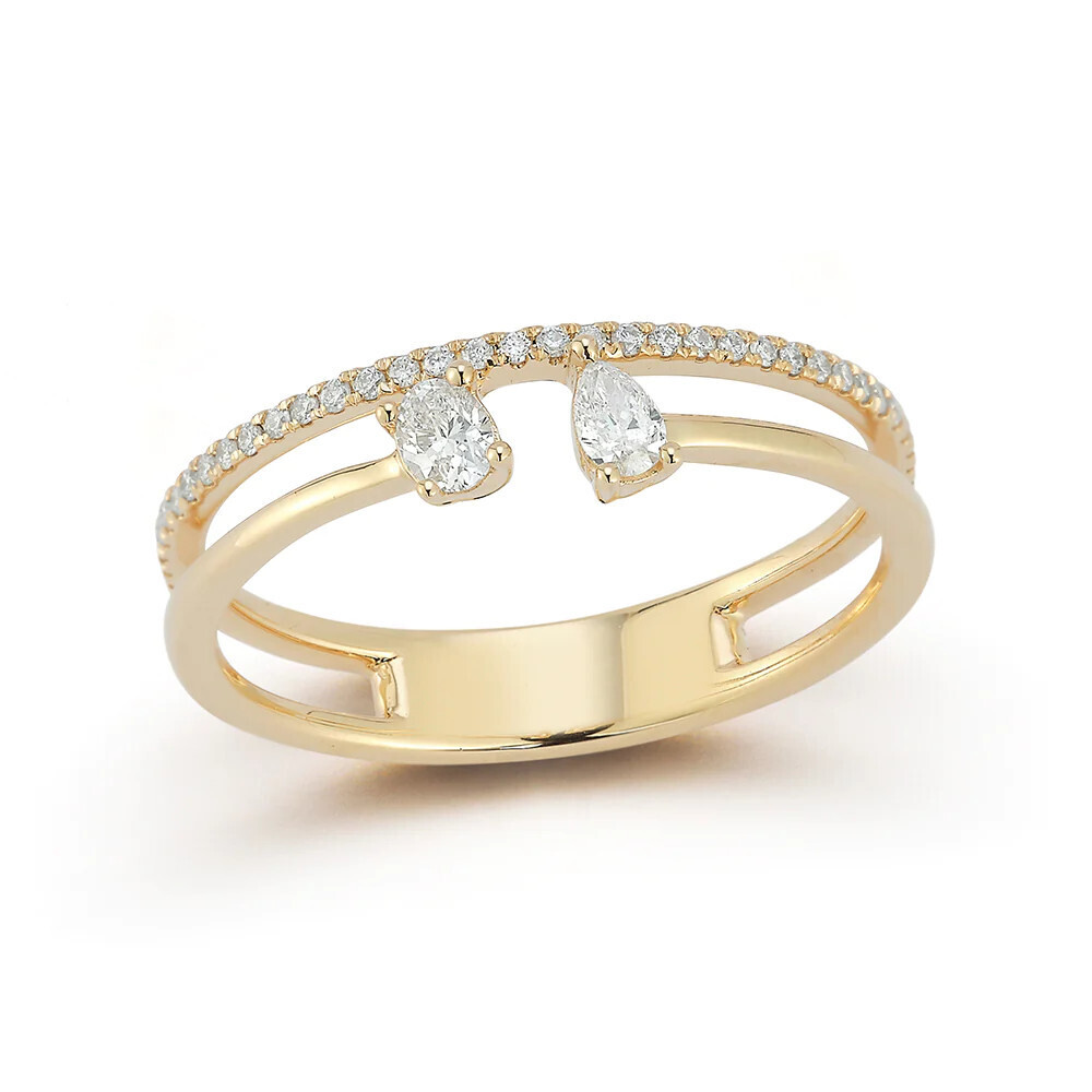 Ring- Alexa Jordyn Multi Diamond Double Row, YG