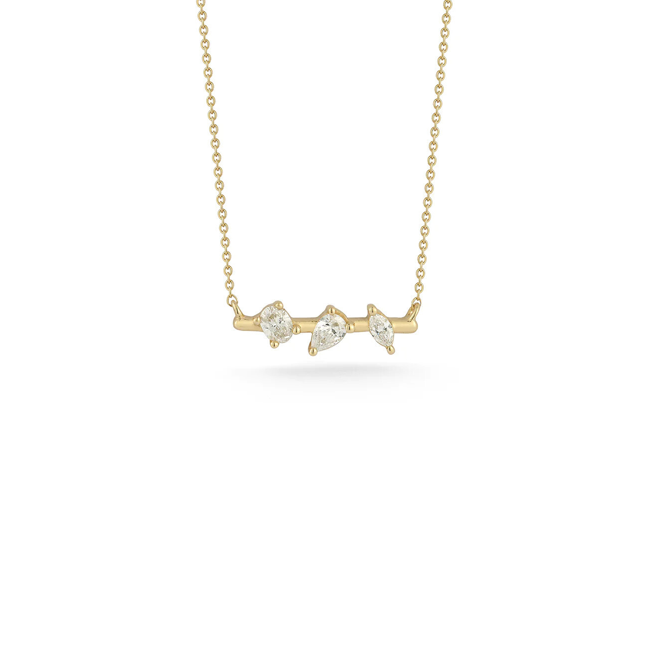 Necklace- Alexa Jordyn Multi Diamond Bar, YG