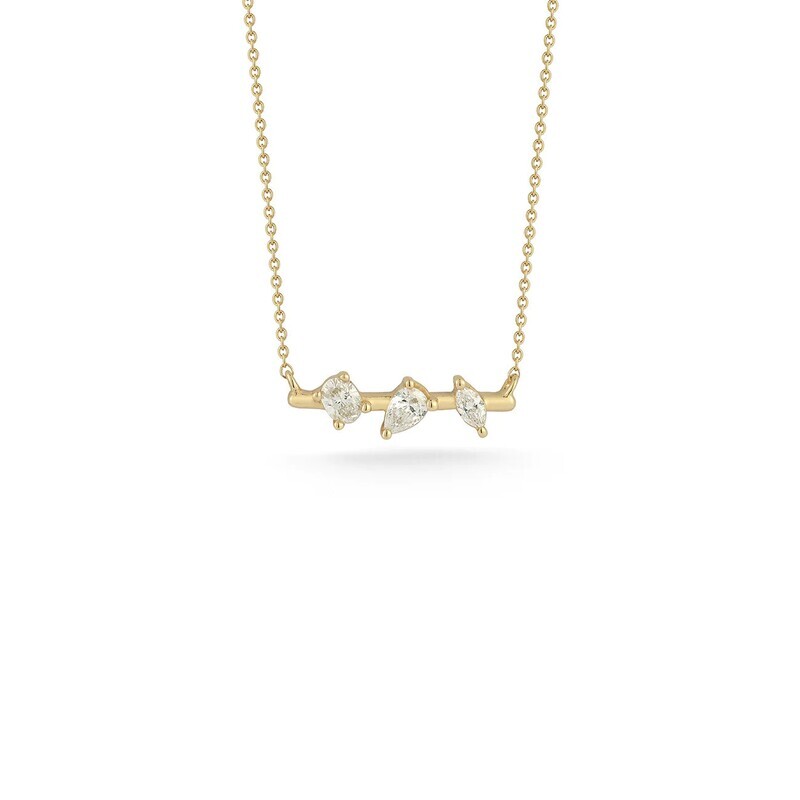 Necklace- Alexa Jordyn Multi Diamond Bar, YG