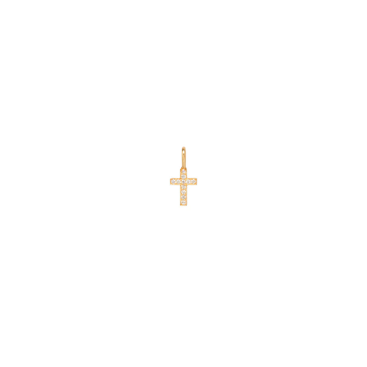 Charm- 14k Diamond Cross
