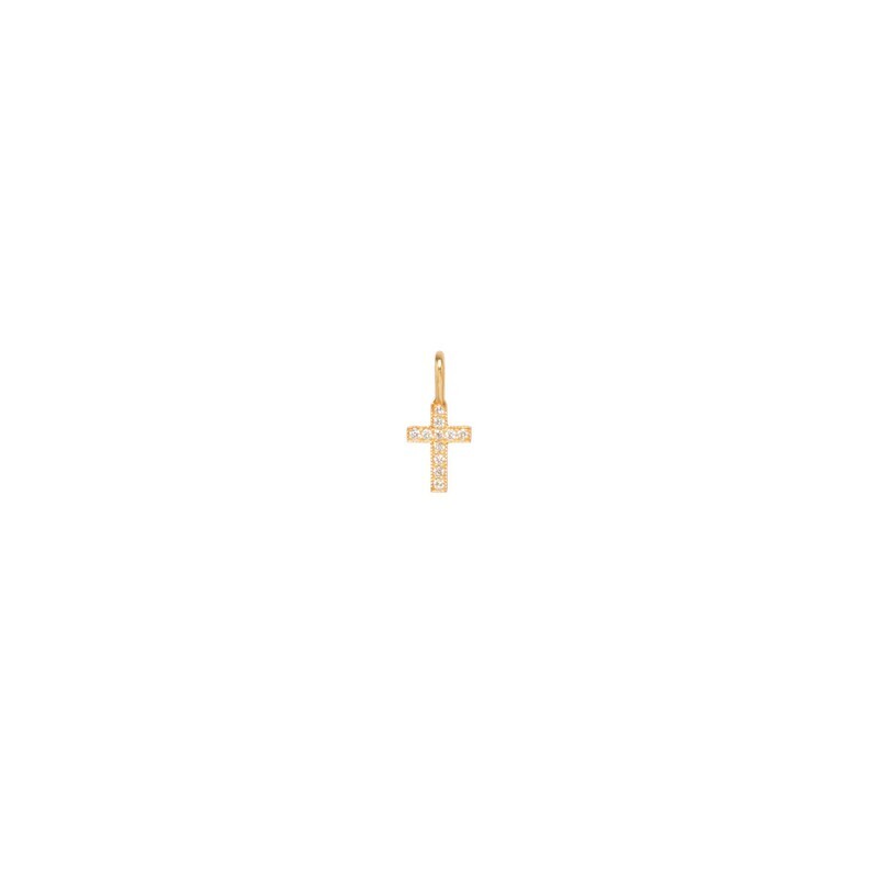 Charm- 14k Diamond Cross