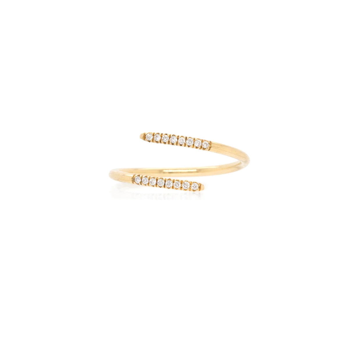Ring- 14k Gold Overlap Band w. 8 French Pave Diamonds (.05 CTW)