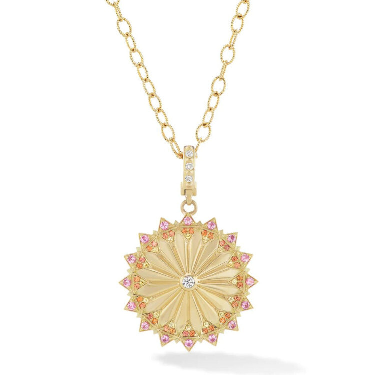 Be the Light Pendant- lg, Sapph, Dia, 18k