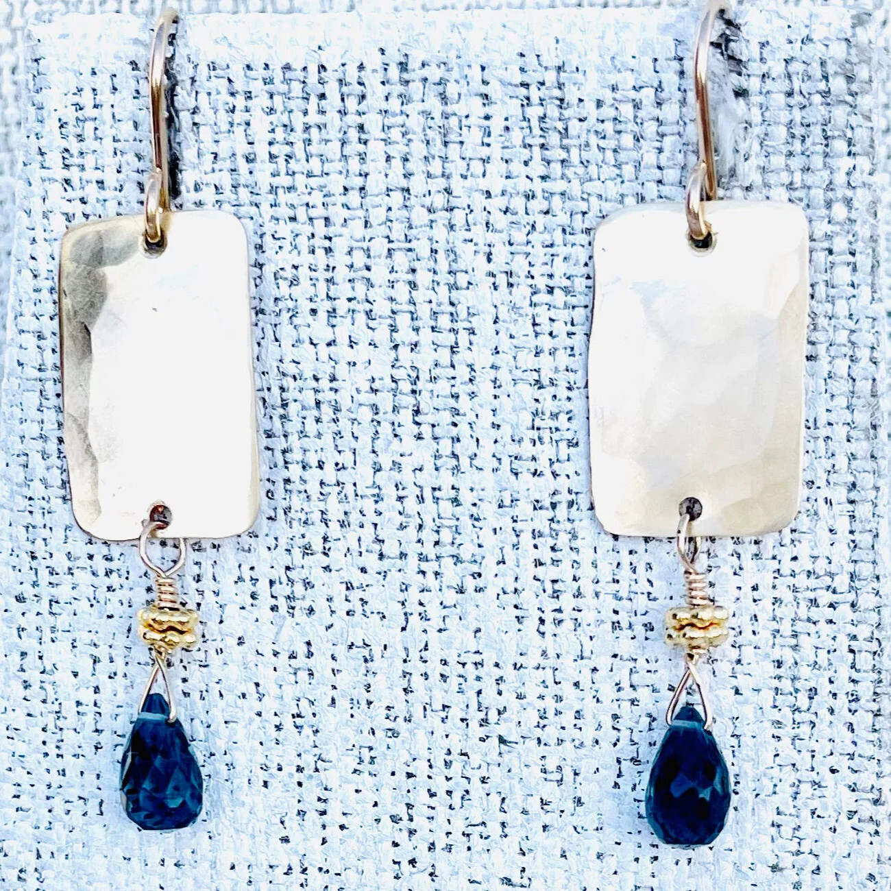 Earring- 14K GP Hammered w. LBT