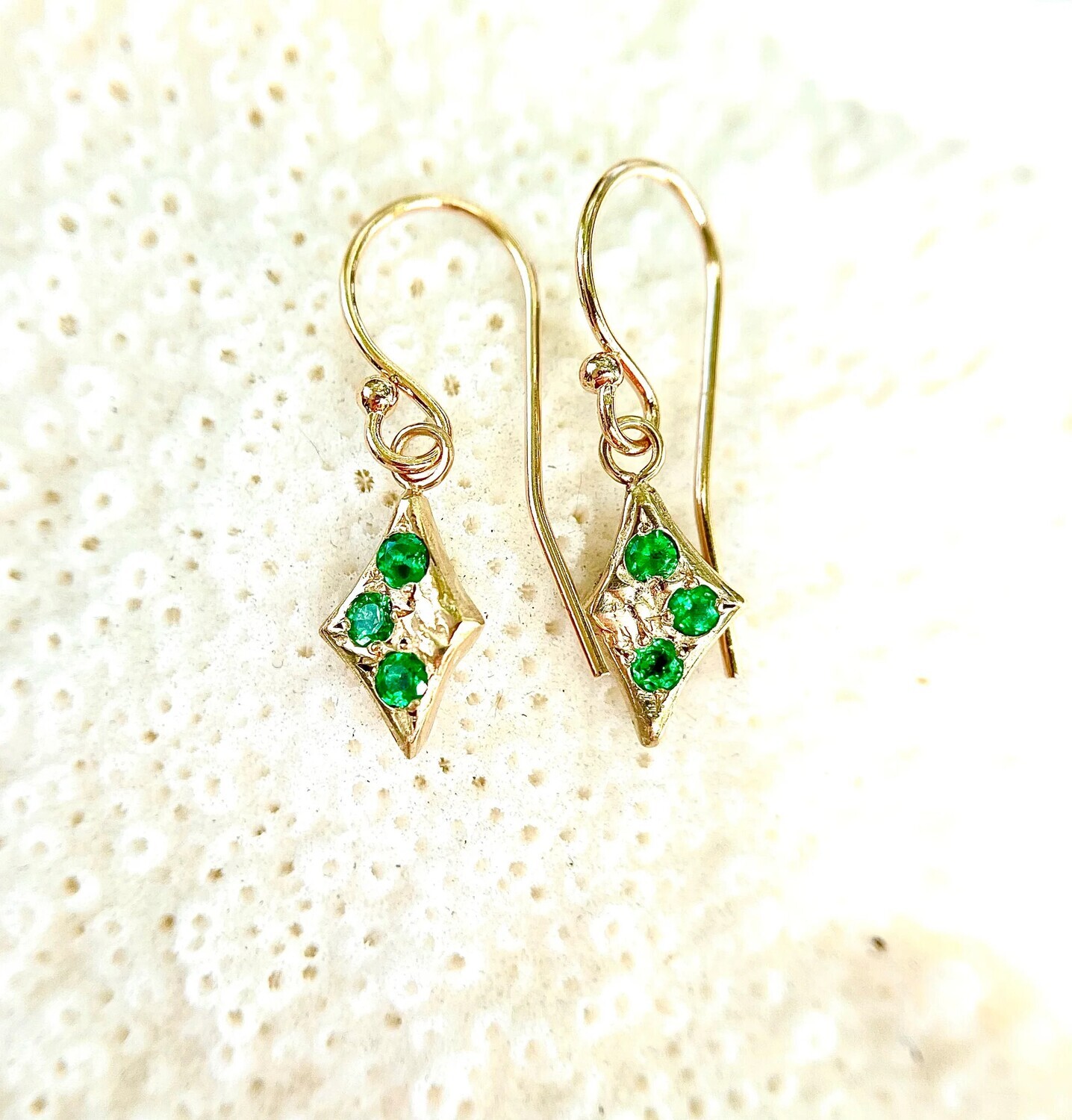 Earrings- Emerald Triple
