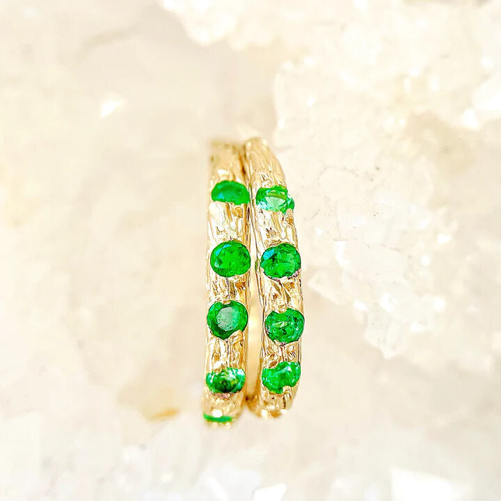 Earrings- Emerald Huggie