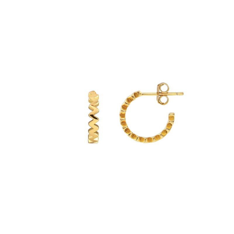 Earring- Zig Zag Huggie 18k GV