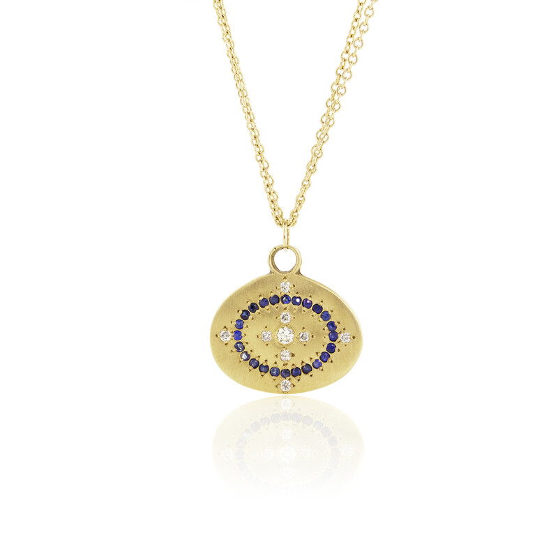 Heaven on Earth Pendant- Sapphire Circle and Diamond