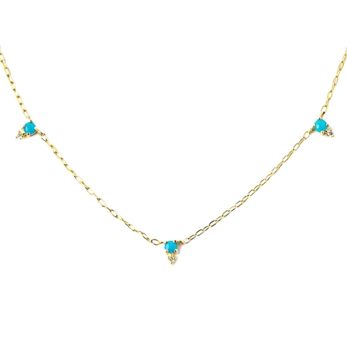 Devere Necklace- Turq and Dia