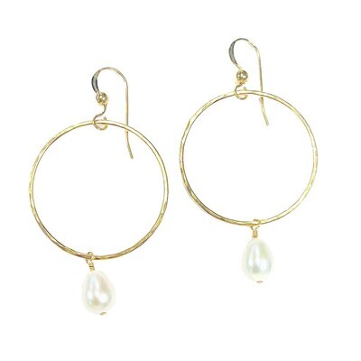 Earrings- Pearl Goldie Hoop