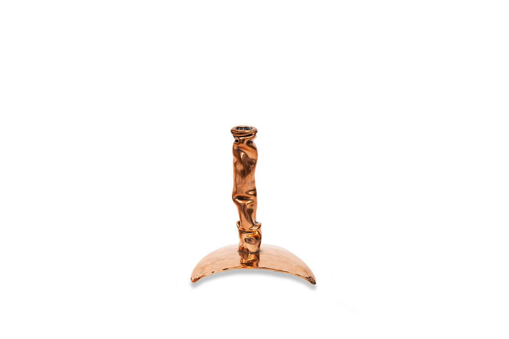 Copper Crunched Candlestick- 6
