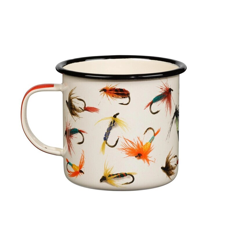 Enamel Mug- Flies Cream