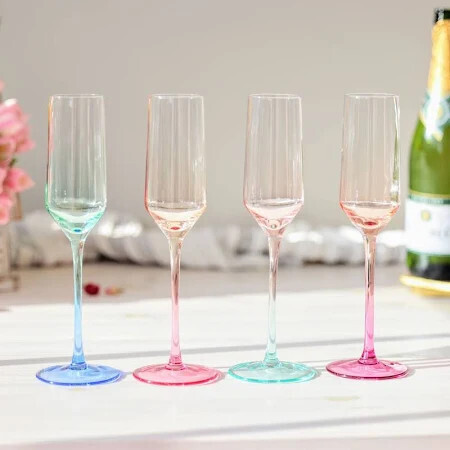 Mezclada Handblown Flute Glass- S/4