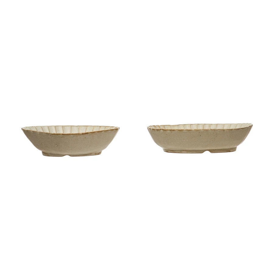 Stoneware Dish, Scalloped Edge
