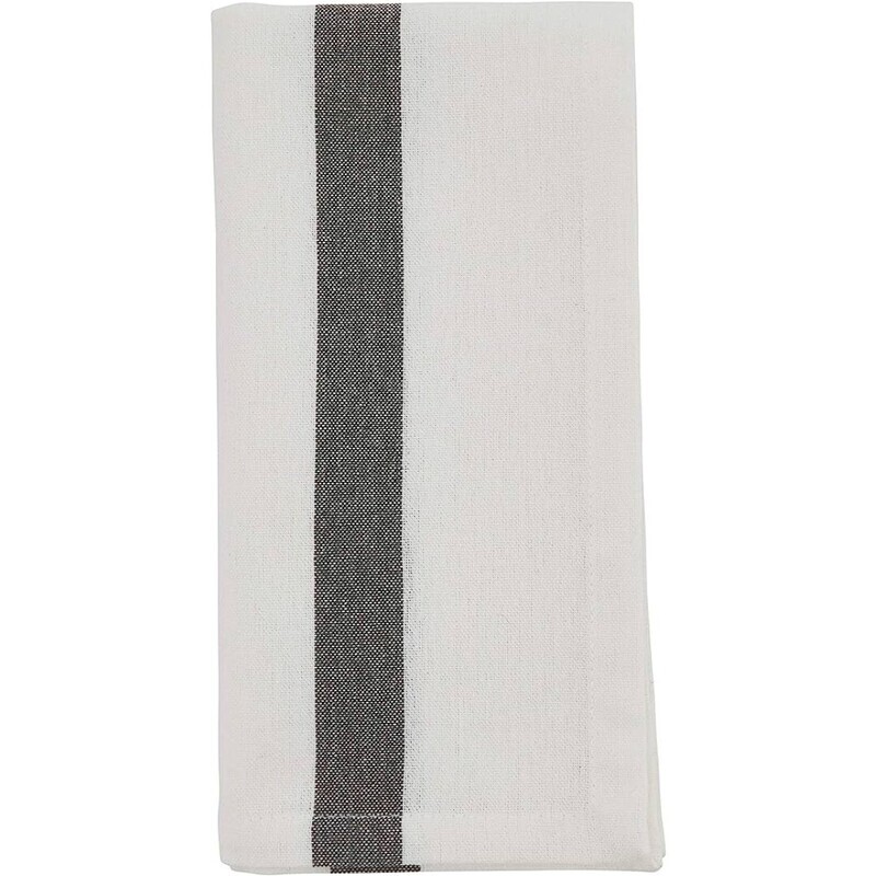 Banded Napkin in White, S/4