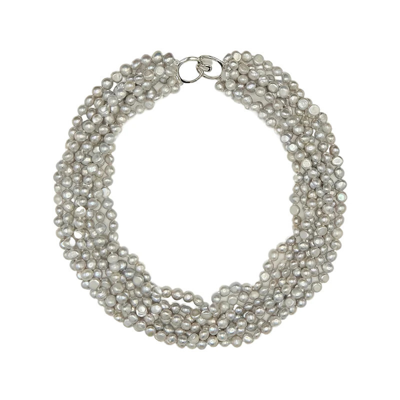 Gray 7-Strand Keshi Choker