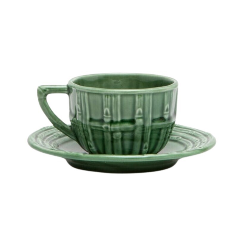 Gia Green Bamboo Cup and Saucer