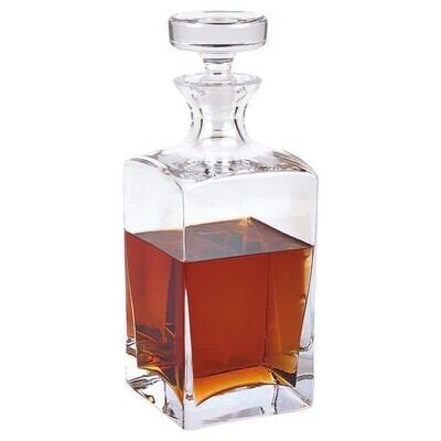 Sir Henry Square 34 oz. Scotch or Whiskey Crystal Decanter