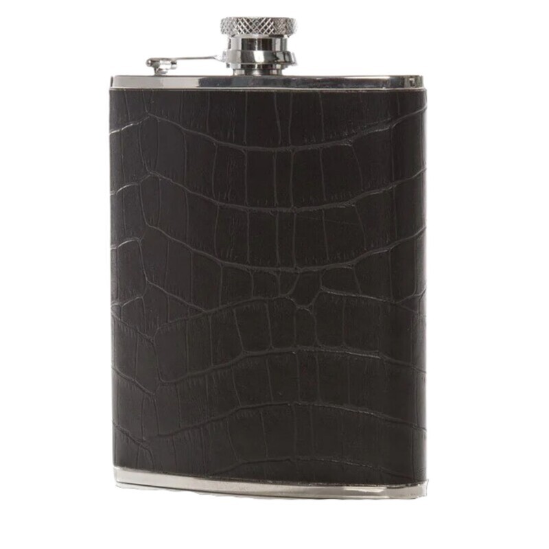 The Sharp Canteen 6oz (Black Croc)