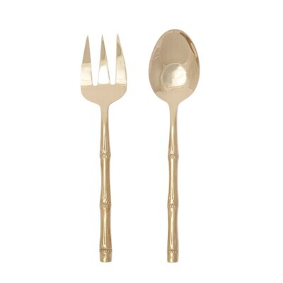 Liliana Bamboo 2-pc serving set- Polished Gold