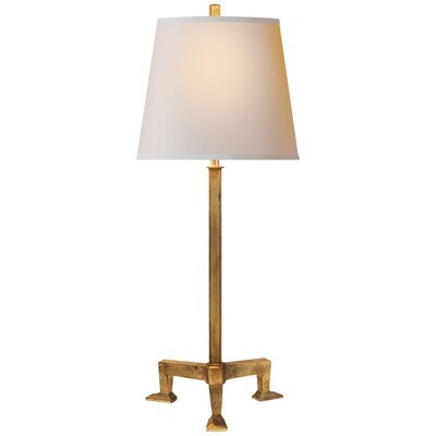 TOB 3152GI-NP Parish Buffet Lamp in Gilded Iron with Natural Paper Shade
