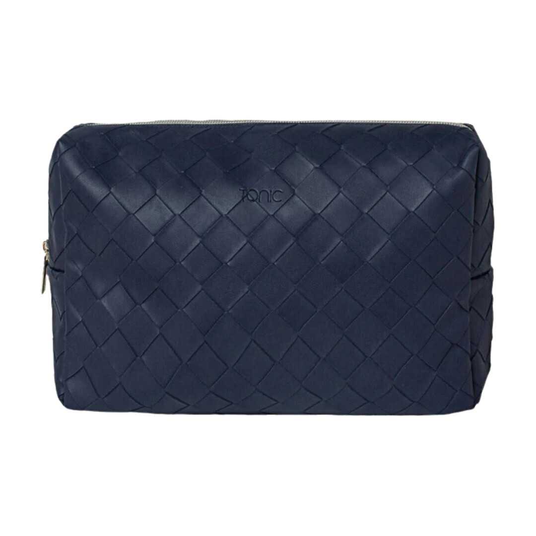 Woven Beauty Bag Large Navy