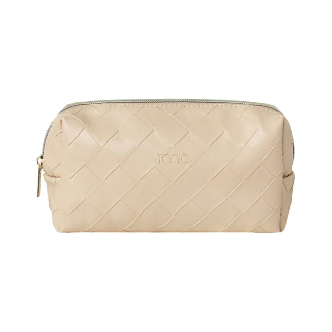 Woven Beauty Bag Small Sand