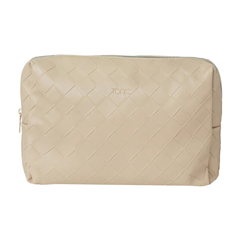 Woven Beauty Bag Large Sand
