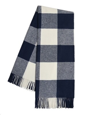 Buffalo Check Throw- Navy