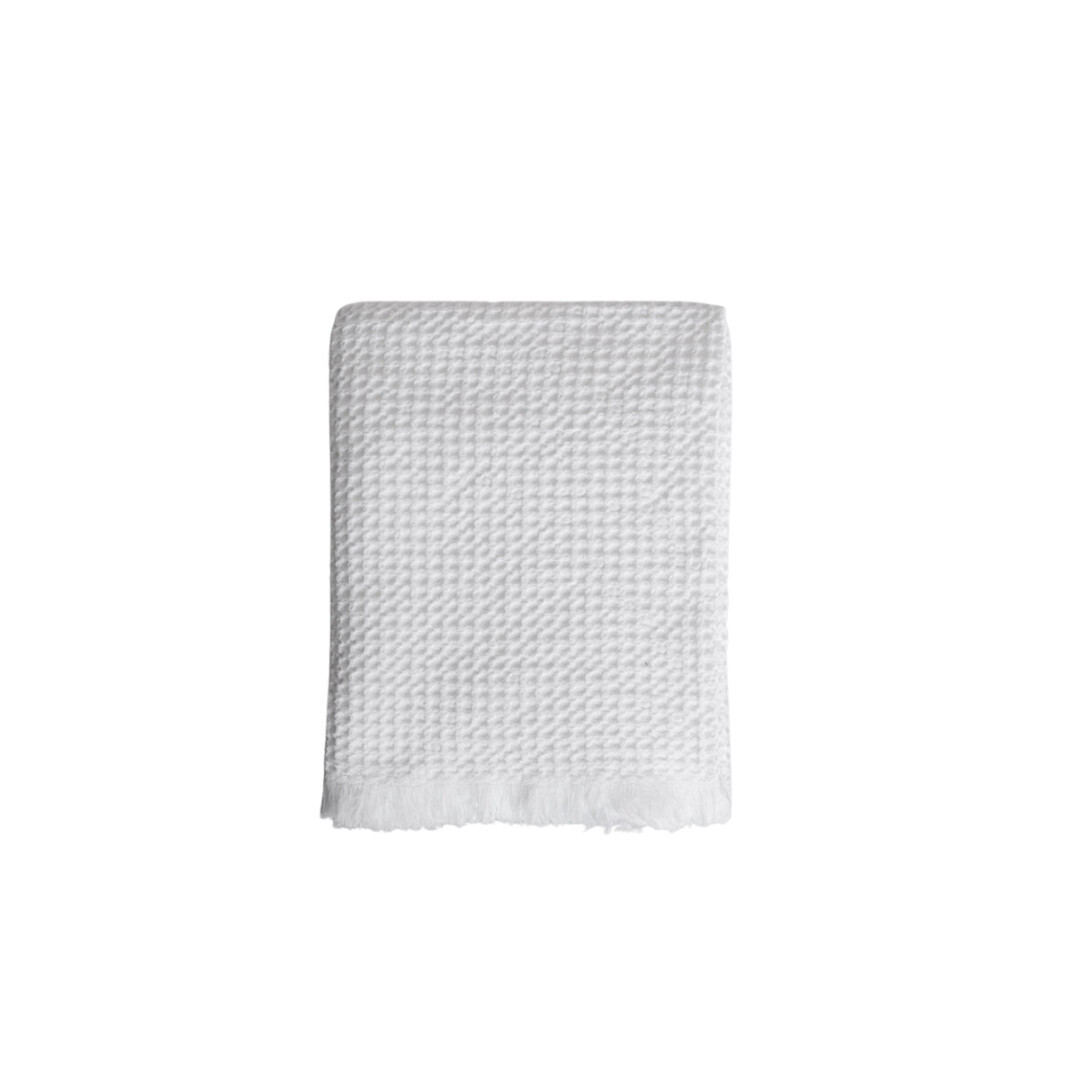 Belgian Waffle Hand Towel - White