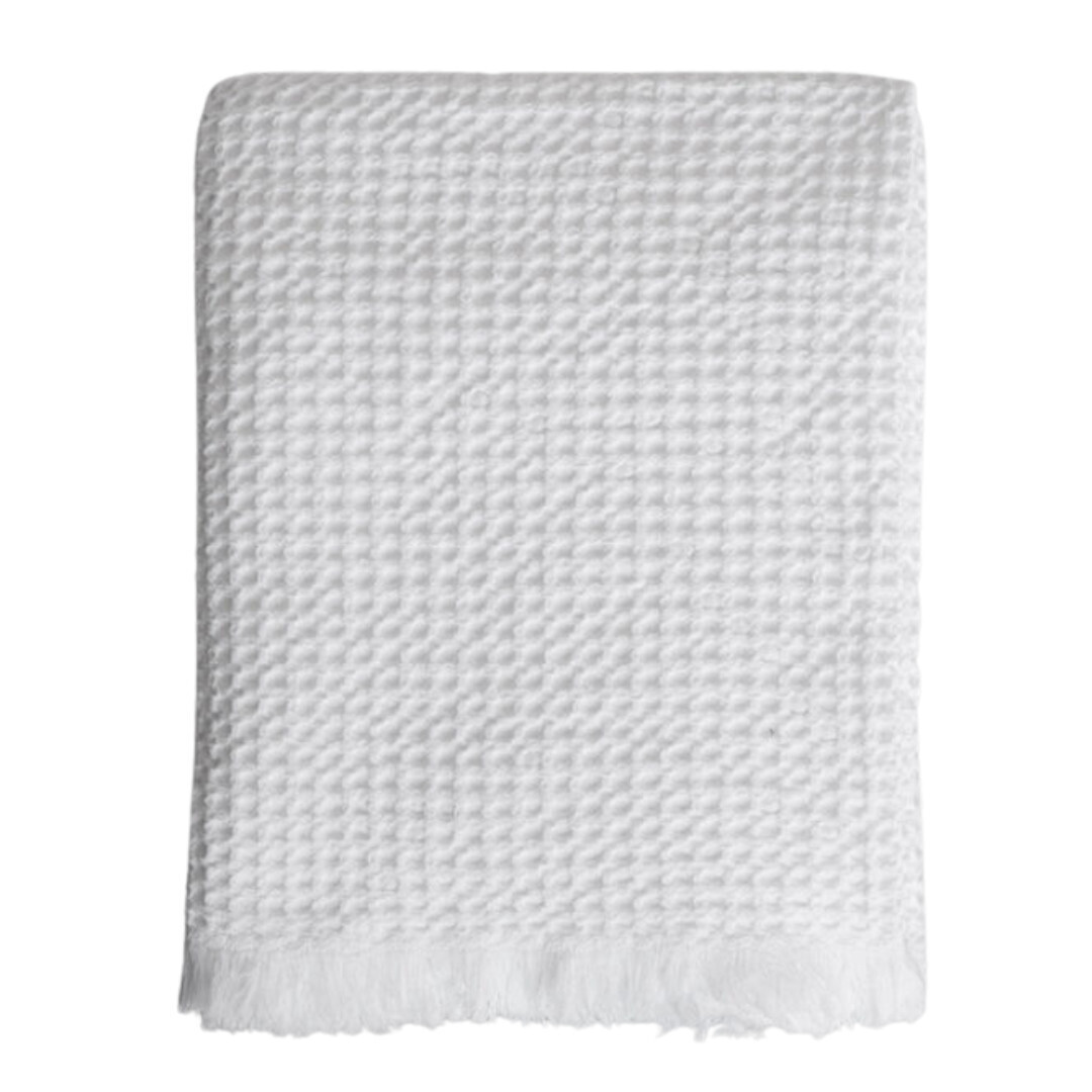 Belgian Waffle Bath Towel- White