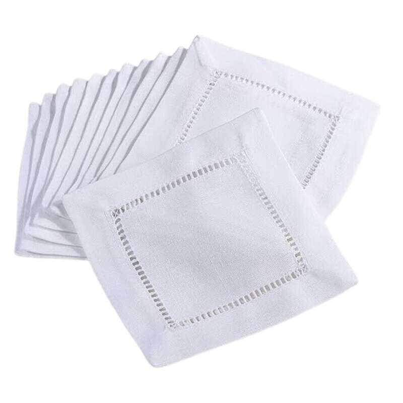 Hemstitch Cocktail Napkin, S/4