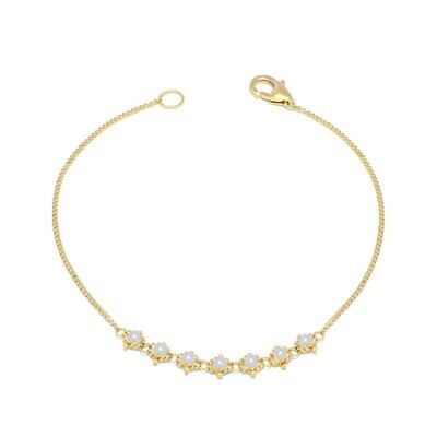 Bracelet- Petite Textile Pearl, 18k