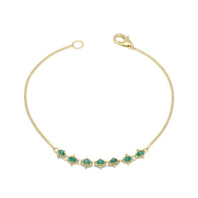 Bracelet- Petite Textile Emerald, 18k