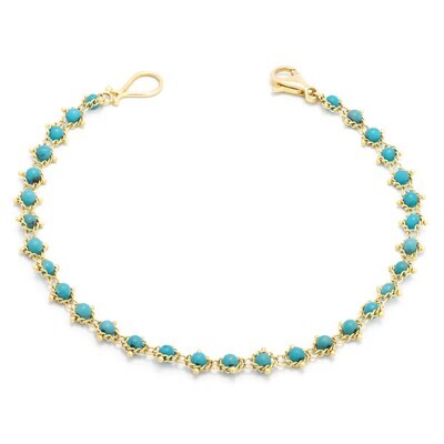 Bracelet- Textile Turquoise, 18k