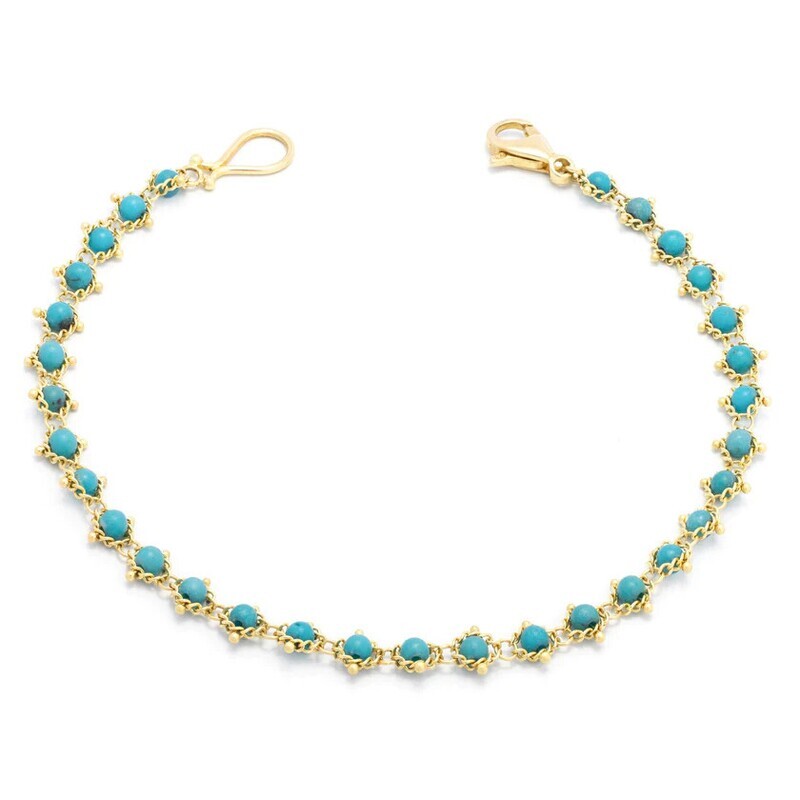 Bracelet- Textile Turquoise, 18k