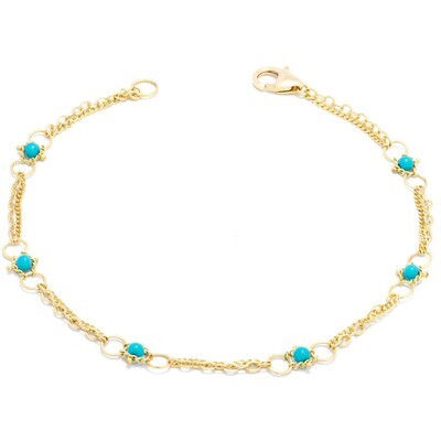 Bracelet- Whisper Chain, Turquoise, 18k
