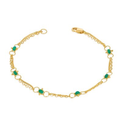 Bracelet- Whisper Chain, Emerald, 18k