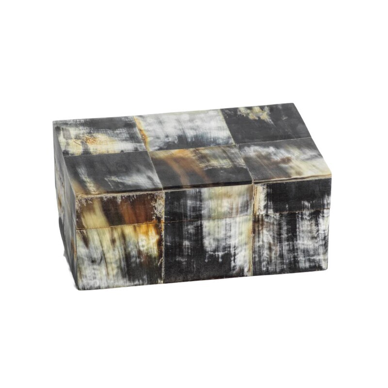 African Black Horn Inlaid Box