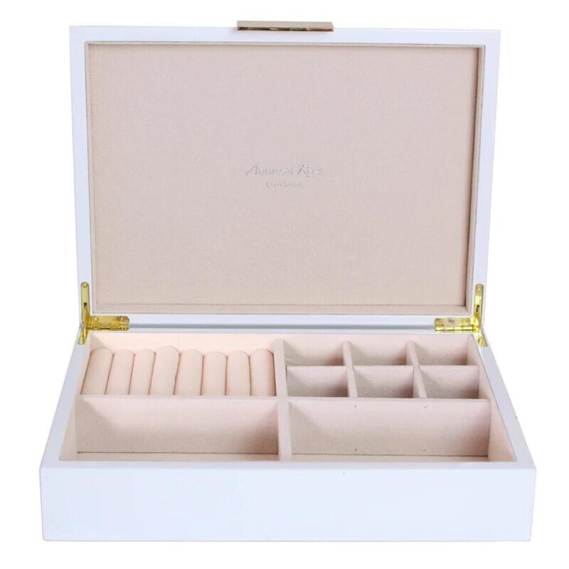 8x11 Jewelry Box White &amp; Gold