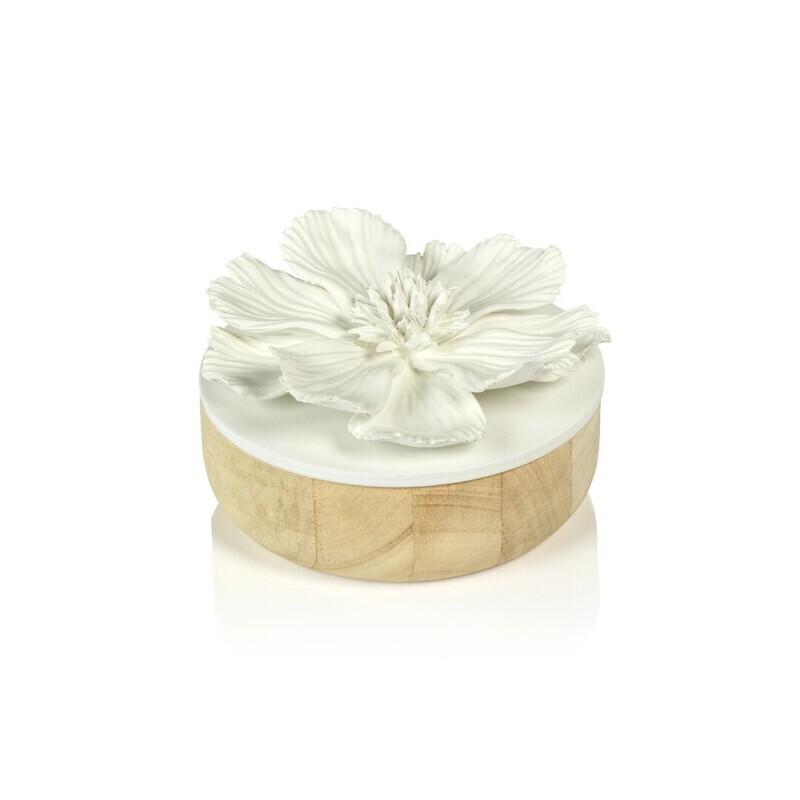 Cosmos Porcelain &amp; Natural Wood Flower Box