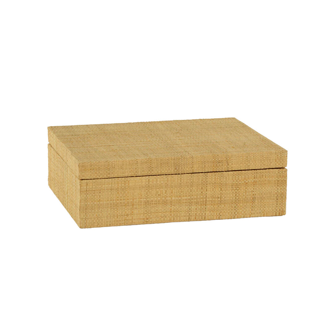 Grasscloth Box (Suede Interior)-11x9x4,