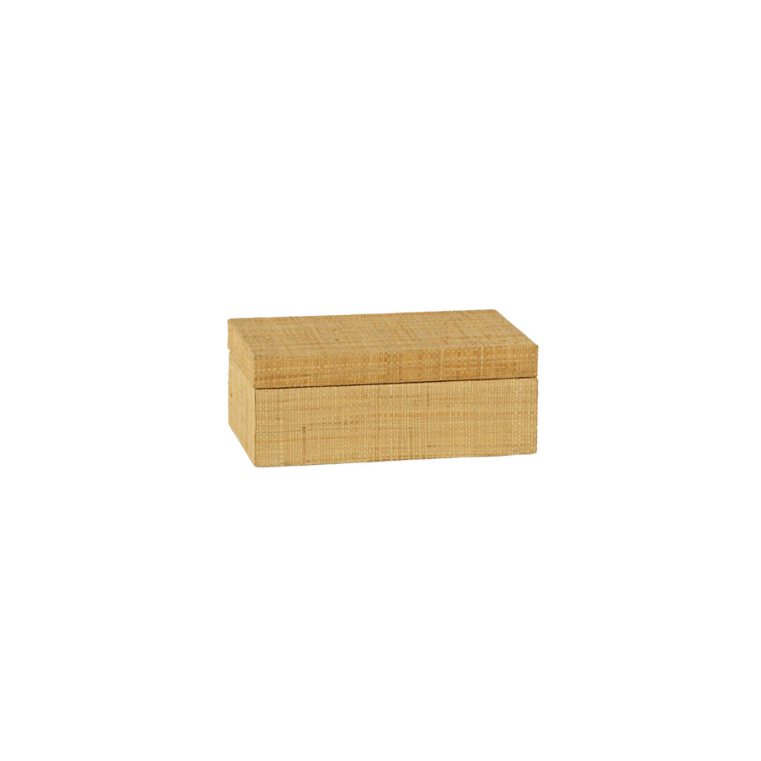 Grasscloth Box (Suede Interior)-8x5x3