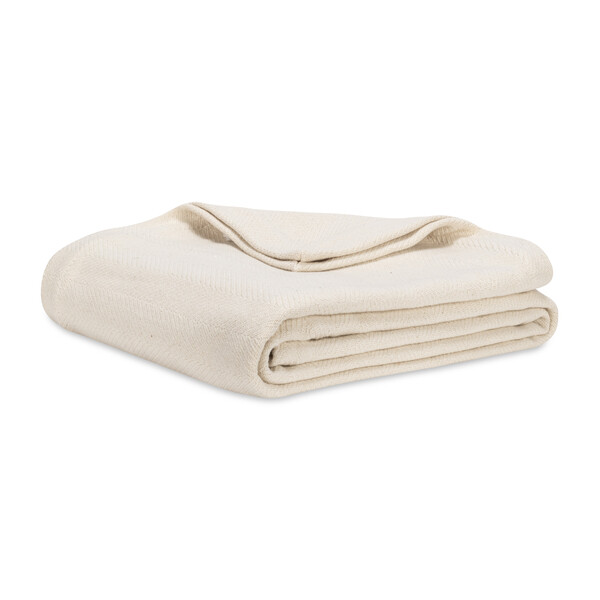 Cream Herringbone Queen Blanket