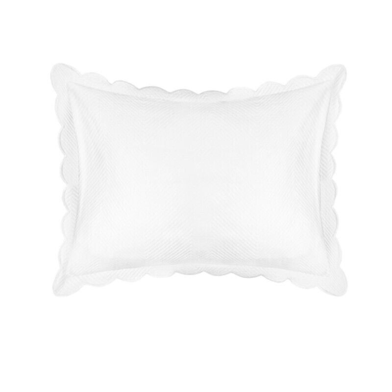White Scallop Lattice Standard Sham