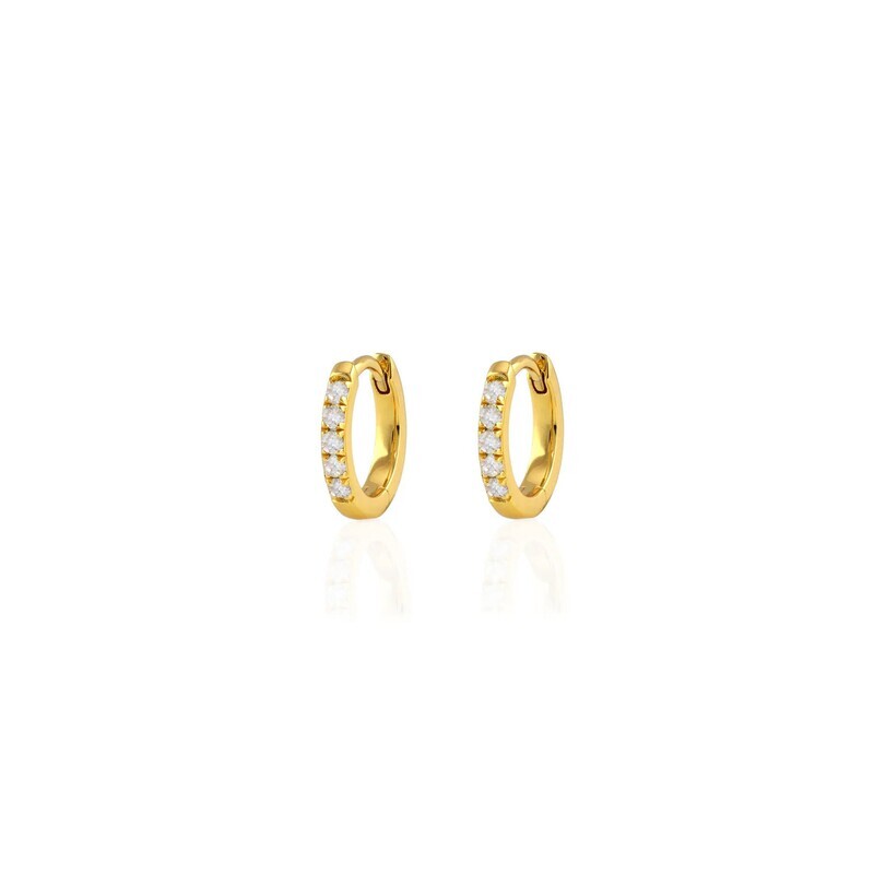 Earring- Crystal Huggie Hoop 18k GV