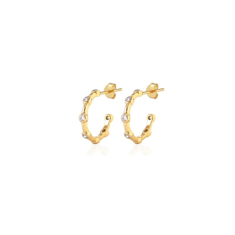 Earring- Seven Bezel Crystal Hoop